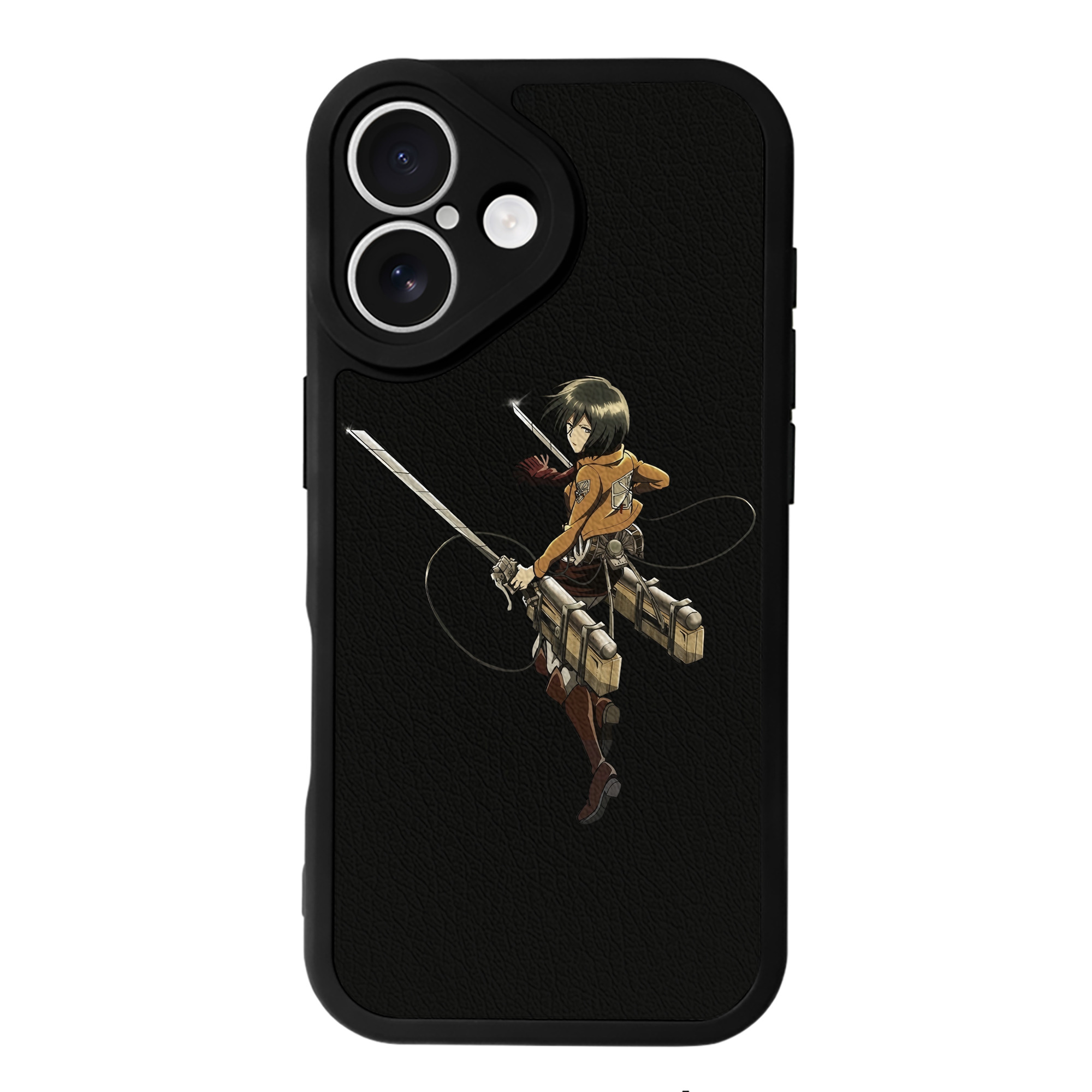（画像用） 進撃の巨人 ミカサ·アッカーマン Attack on Titan Mikasa Ackerman 【iPhone 16シリーズ対応】シリコンスマホケース（レザー調） 材質：シリコン